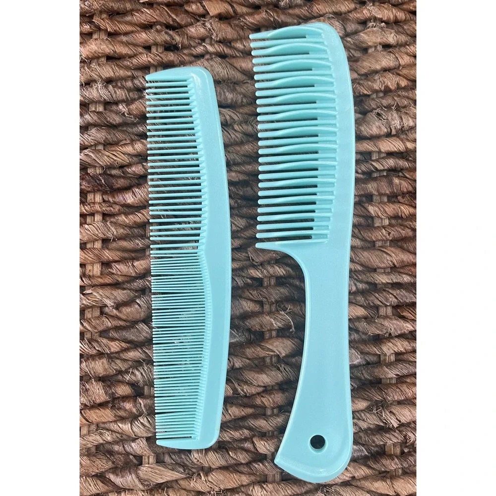 VINTAGE REVLON 2‎ Piece COMB SET Mint Green 1990's Excellent Condition Clean